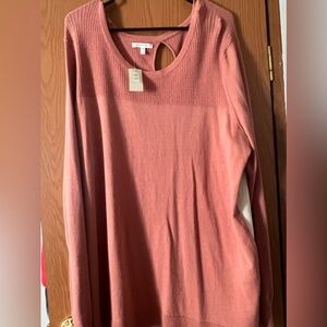 Maurices, pink and white sweater